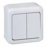 Legrand Quteo Бел Выключат 2-клавишный IP44 10А (782302)